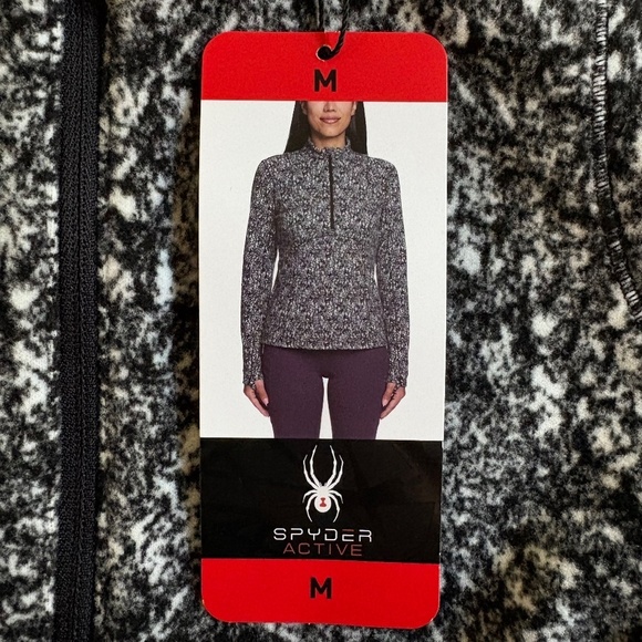 Spyder Ladies' Fleece Printed Half Zip, Multi (Black/White), Medium, NWT - Picture 6 of 16